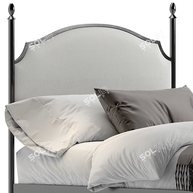 Elegant Sinead Metal Queen Bed 3D model image 5