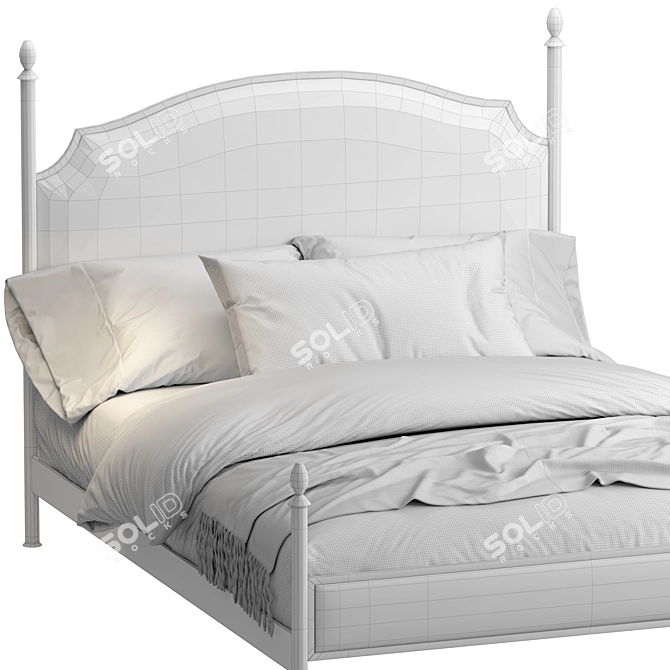 Elegant Sinead Metal Queen Bed 3D model image 7