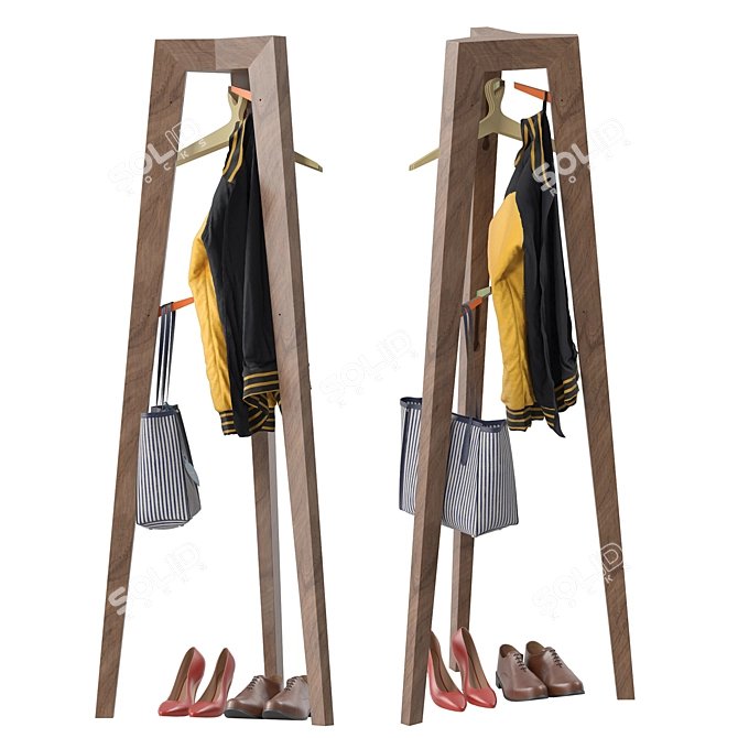 Elegant STORK Coat Rack Stand 3D model image 1