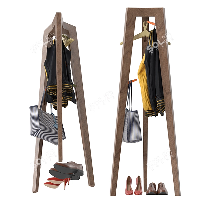 Elegant STORK Coat Rack Stand 3D model image 2