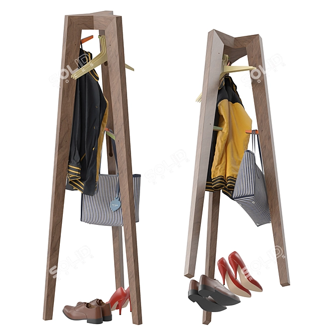 Elegant STORK Coat Rack Stand 3D model image 3