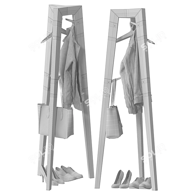 Elegant STORK Coat Rack Stand 3D model image 5