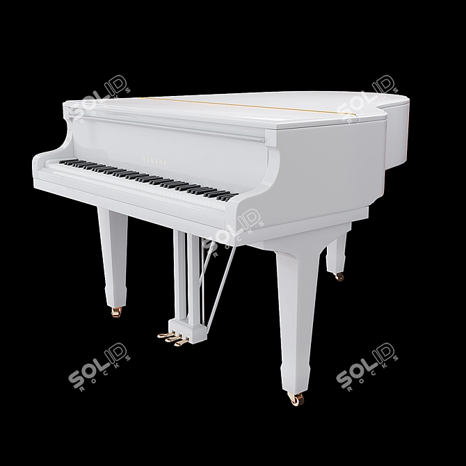 Yamaha C3 Acoustic Grand Piano 3D model image 3