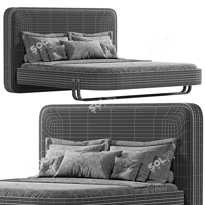 Elegant Cricket Bed Design 3D model image 4