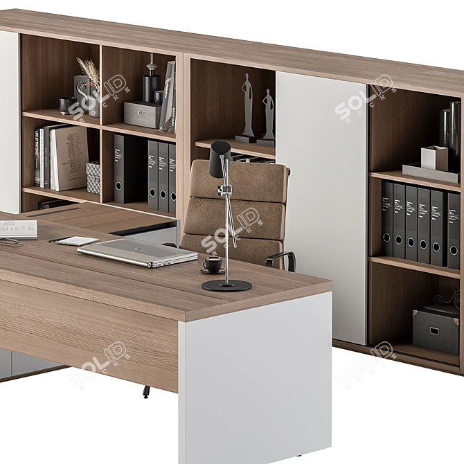 Executive Office Desk - Modern Design 3D model image 4