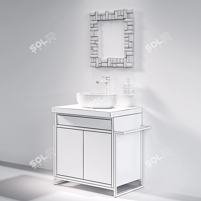 Archpole Vanity Set with Granite Sink 3D model image 4