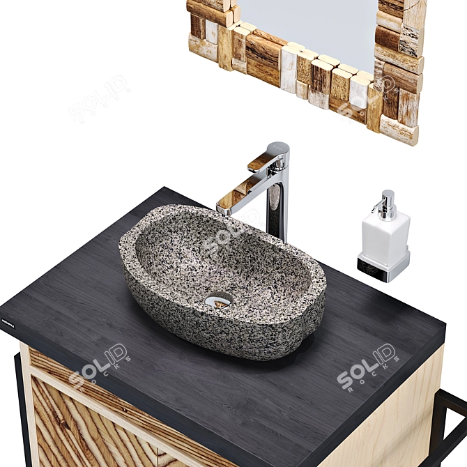 Archpole Vanity Set with Granite Sink 3D model image 8