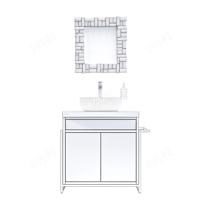 Archpole Vanity Set with Granite Sink 3D model image 10