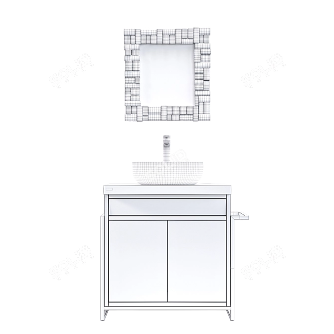 Archpole Vanity Set with Granite Sink 3D model image 16