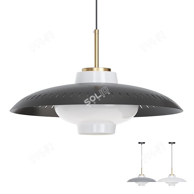 Industrial LED Disk Lamp Alrik 3D model image 1
