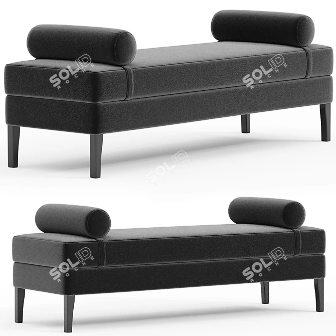 Luxurious Elegance Fabric Bench 3D model image 1