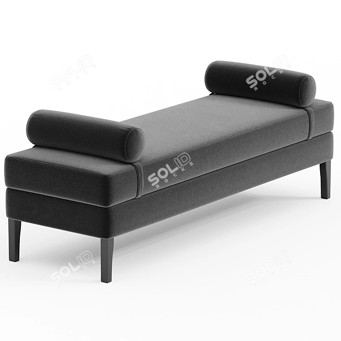 Luxurious Elegance Fabric Bench 3D model image 2