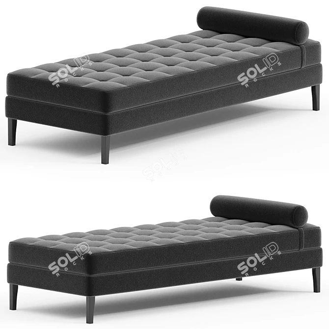 ELEGANCE Velvet Day Bed Chic 3D model image 1