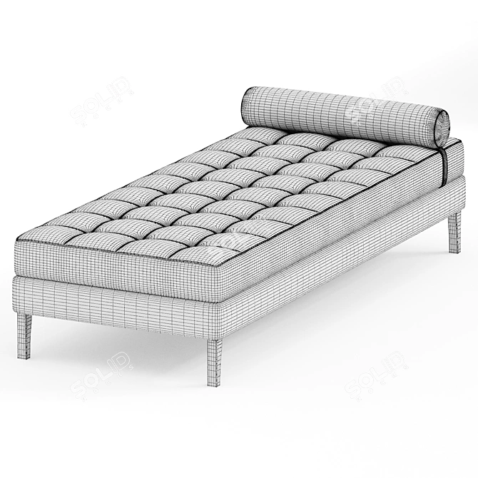 ELEGANCE Velvet Day Bed Chic 3D model image 3