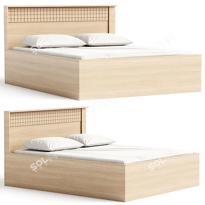 Modern Storage Bed N17 Grey 3D model image 1