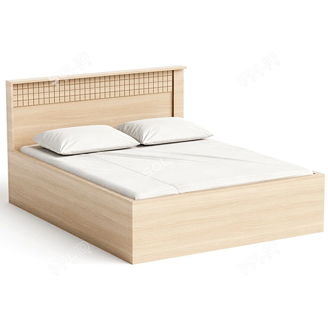 Modern Storage Bed N17 Grey 3D model image 2