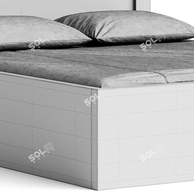 Modern Storage Bed N17 Grey 3D model image 3