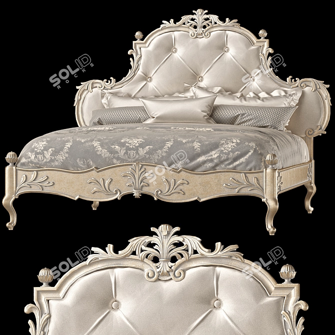 Luxurious Andrea Fanfani Bed Frame 3D model image 1