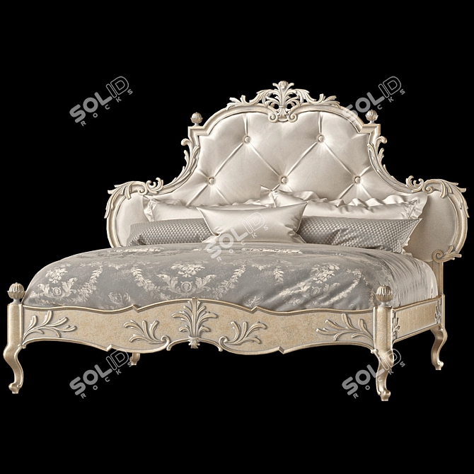 Luxurious Andrea Fanfani Bed Frame 3D model image 2