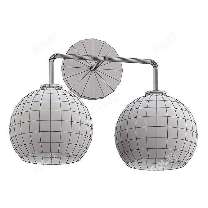 Elegant Glass Globe Sconce Model 3D model image 2