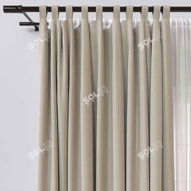 Multi-Format Curtain with 162k Polygons 3D model image 2