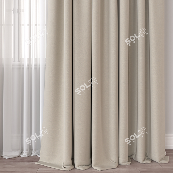 Multi-Format Curtain with 162k Polygons 3D model image 3