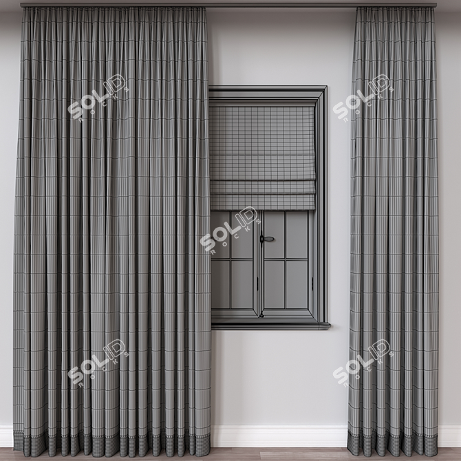 3D Curtains Model with Multiple Formats 3D model image 4