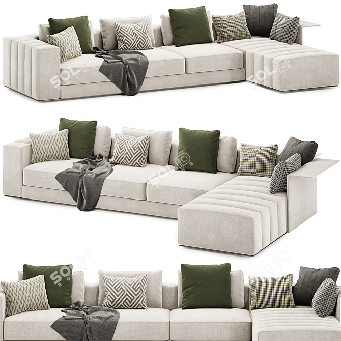 Sleek Freeman Corner Sofa Elegance 3D model image 1