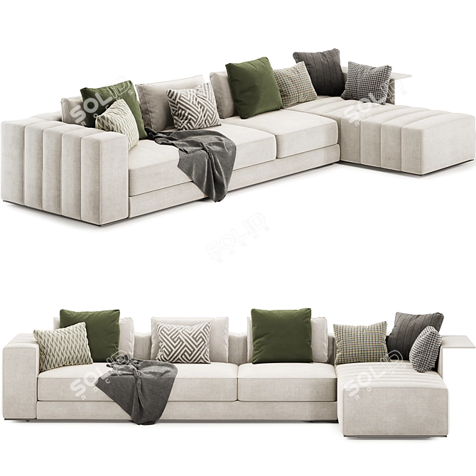 Sleek Freeman Corner Sofa Elegance 3D model image 2