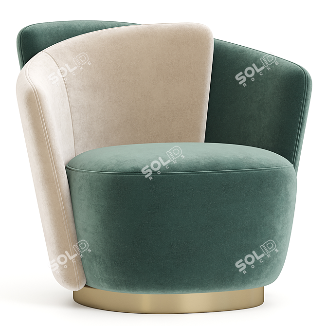 Modern Elegance Split Chair 3D model image 1