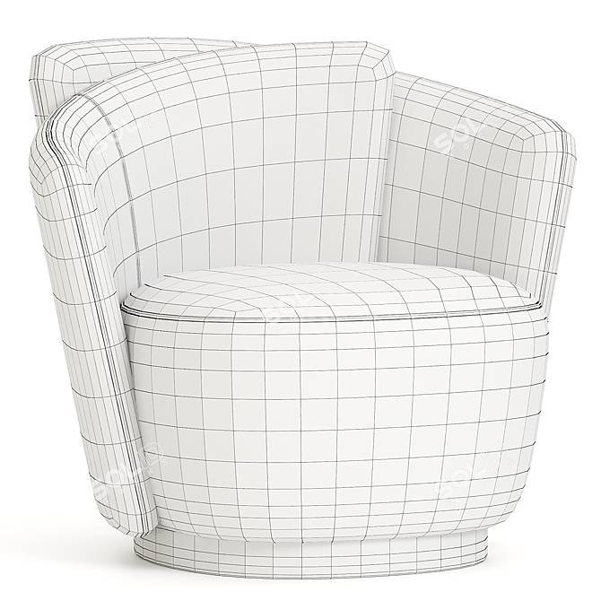 Modern Elegance Split Chair 3D model image 2