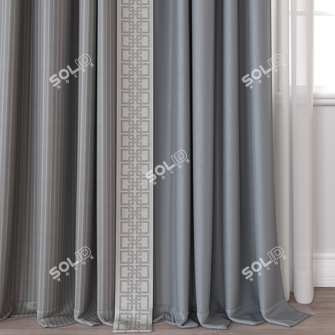 Window Curtain 3D Model - Vray/Corona 3D model image 2