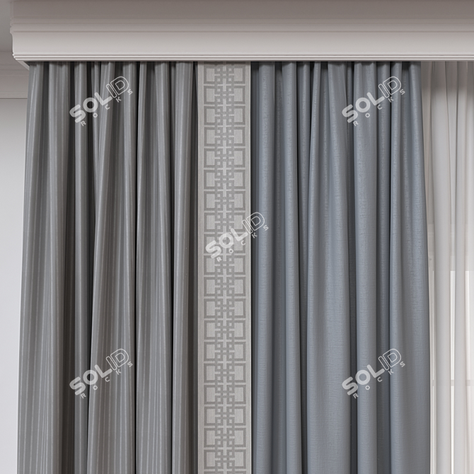 Window Curtain 3D Model - Vray/Corona 3D model image 3