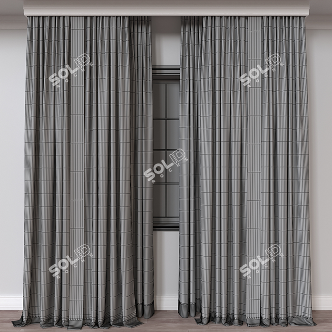 Window Curtain 3D Model - Vray/Corona 3D model image 4