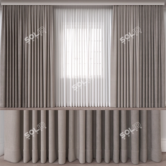 Versatile Curtain 3D Model 3D model image 1