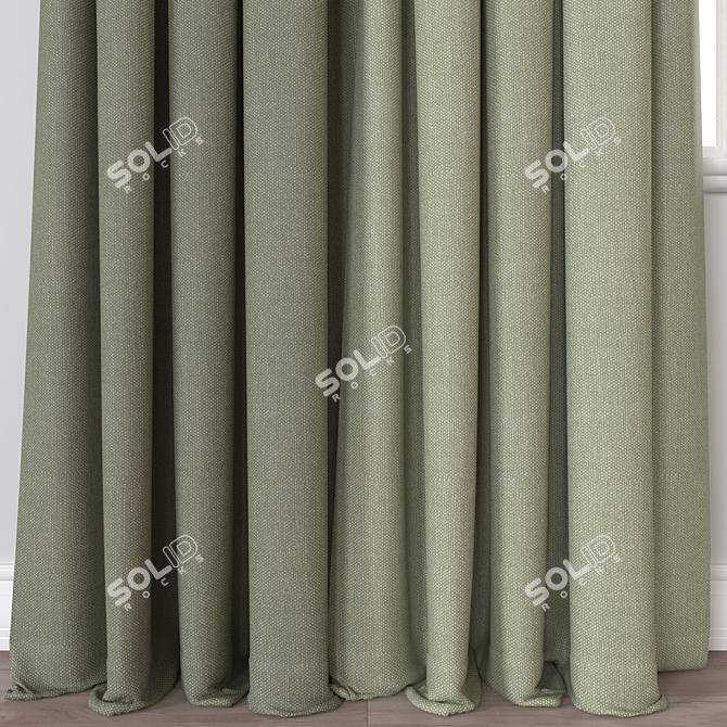 Dual-Format Curtain Model, High-Poly 3D model image 2