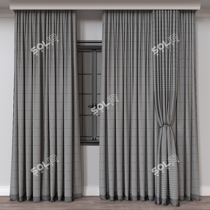 Dual-Format Curtain Model, High-Poly 3D model image 4