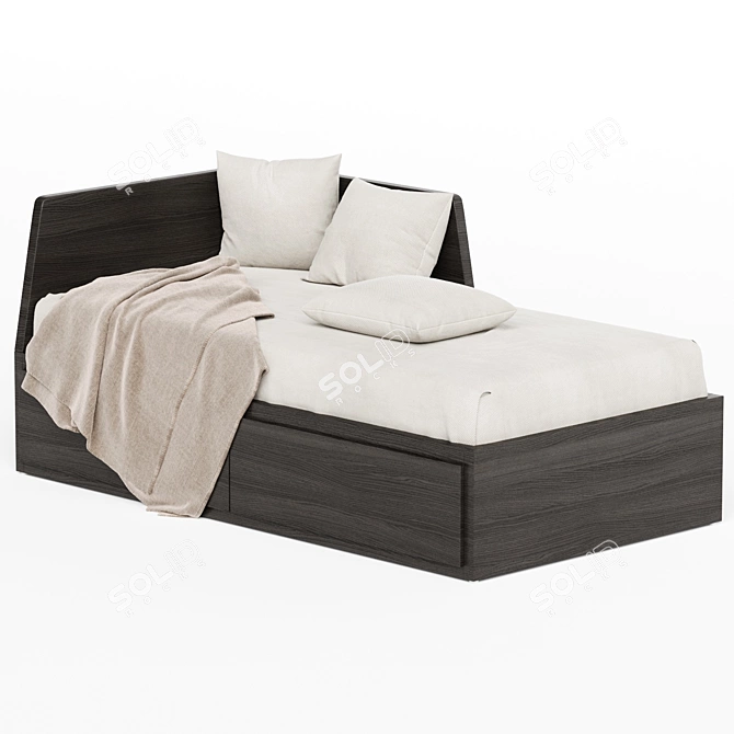  Flekke Daybed with Drawers and Mattresses 3D model image 2