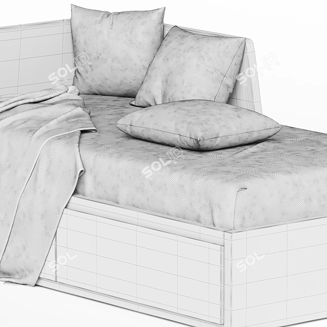  Flekke Daybed with Drawers and Mattresses 3D model image 3