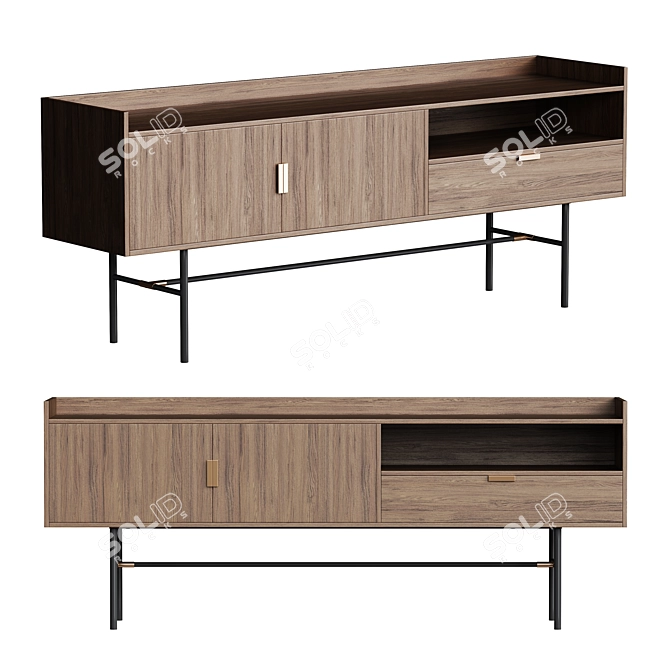 Botello Low Cabinet for Living Room 3D model image 1