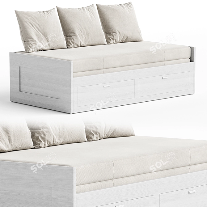 Versatile BRIMNES Daybed Set 3D model image 1