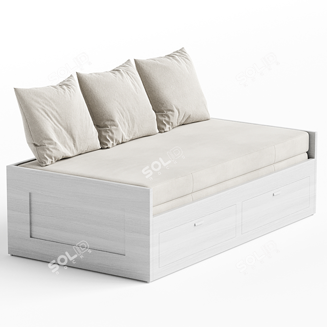 Versatile BRIMNES Daybed Set 3D model image 2