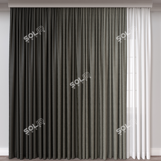 Modern Curtain 3D Models Pack 3D model image 1