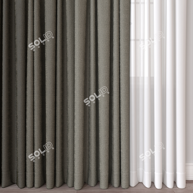 Modern Curtain 3D Models Pack 3D model image 3