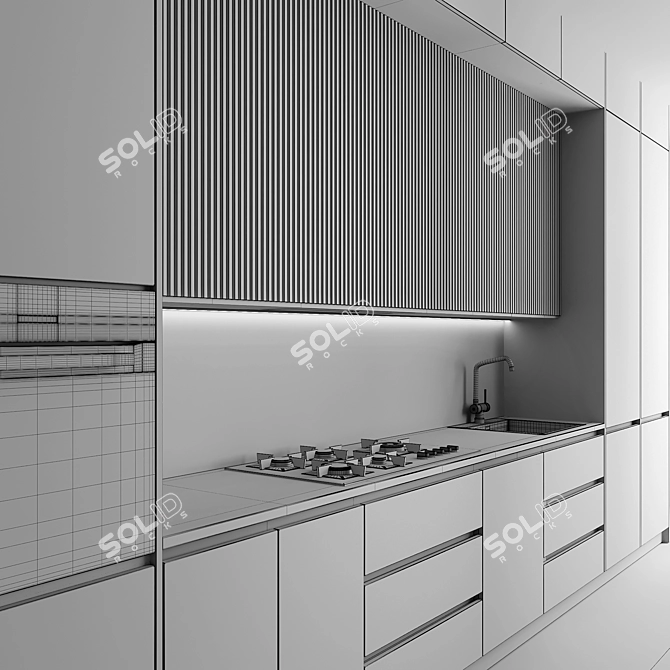 "Sleek Kitchen Design Package 3D model image 2