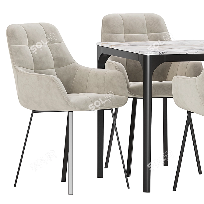 Modern Dining Set Furniture Collection 3D model image 3