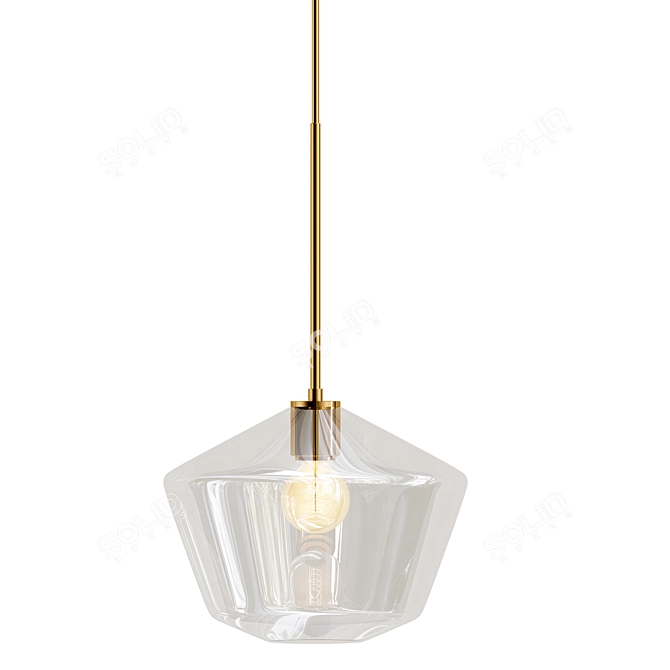 Modern Glass Geometry Pendant Light 3D model image 1