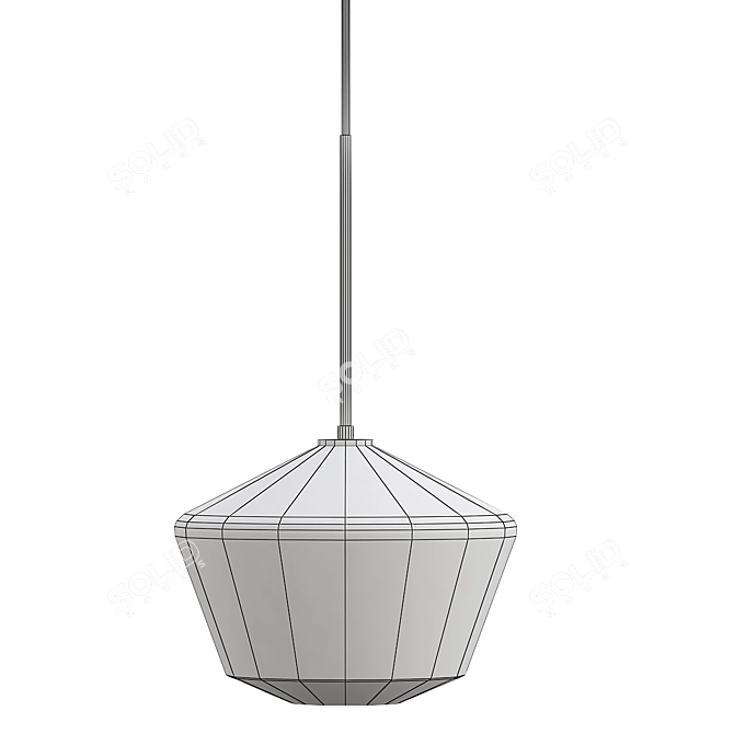 Modern Glass Geometry Pendant Light 3D model image 2