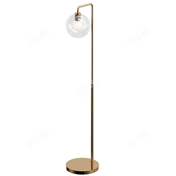 Elegant Glass Floor Lamp Sculpture 3D model image 1