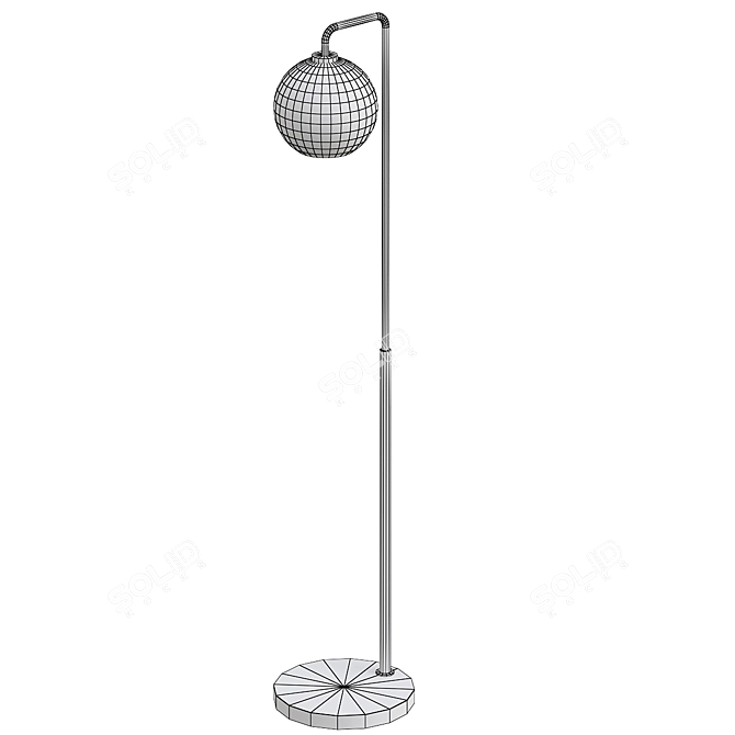 Elegant Glass Floor Lamp Sculpture 3D model image 2